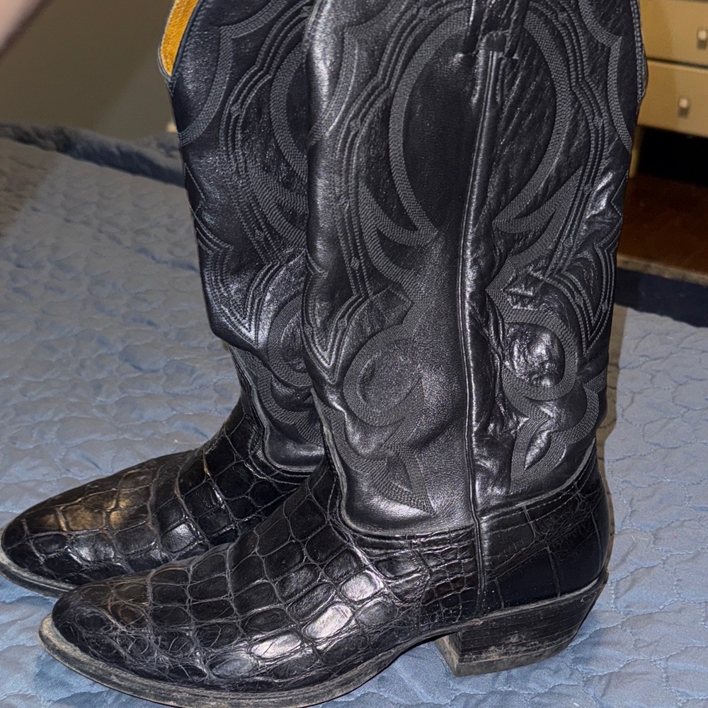 Black alligator Nocona Cowboy Boots